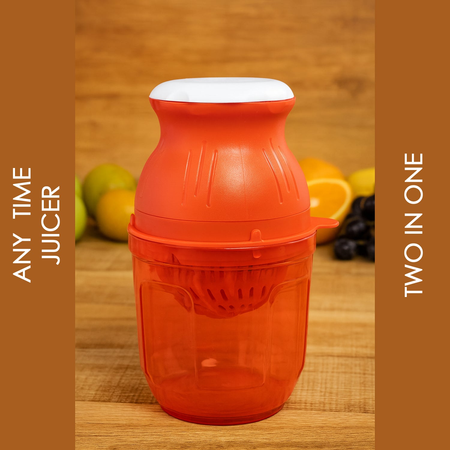 Supermom Anytime Manual Juicer – Easy to Use Handheld Juicer for Fruits and Vegetables with Transparent Container - 1 Pices