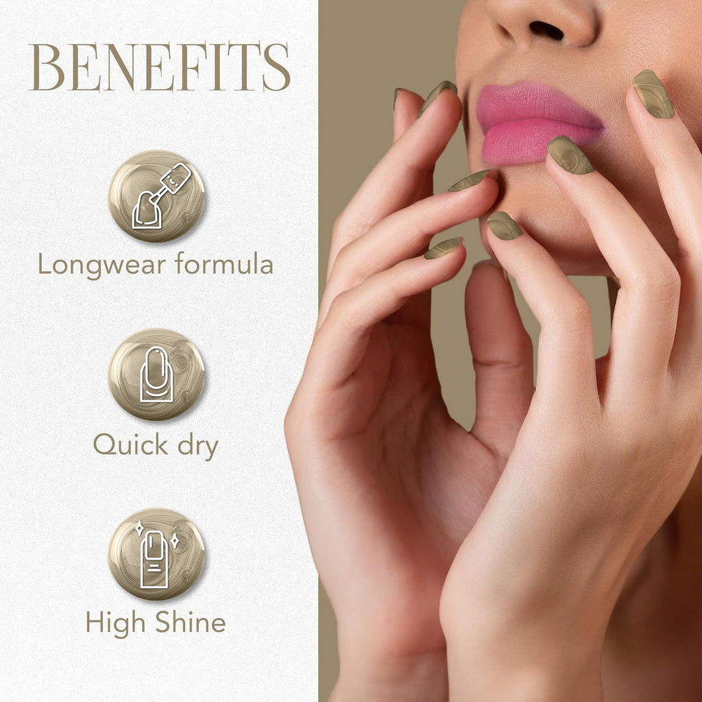 OG Beauty Premium Canvas Gold Metallica Nail Polish 10 ML – High-Shine Metallic Gold, Long-Lasting Glossy Finish, Quick Dry & Chip Resistant