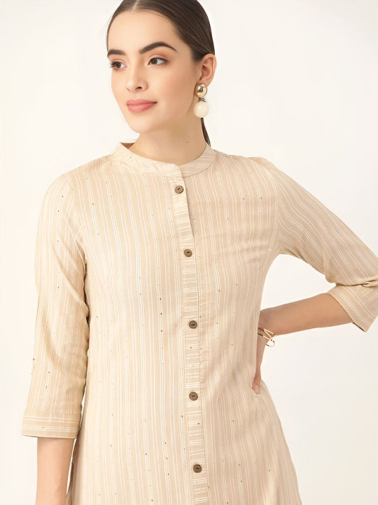 Women Striped Regular Kurta with Palazzos