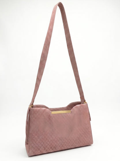 RoséCharm Textured Pink Shoulder Bag for Women
