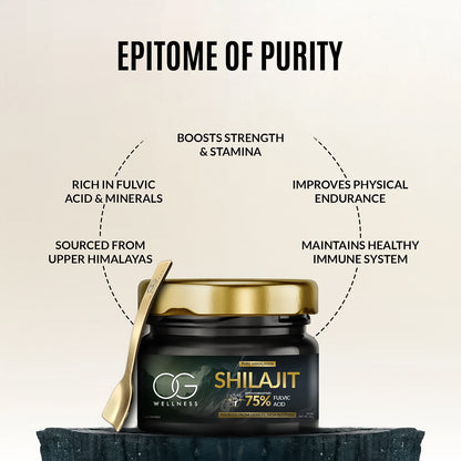 OG Wellness Pure Himalayan Shilajit Resin 20 GM – Natural Energy Booster with 75% Fulvic Acid for Strength, Stamina & Immunity