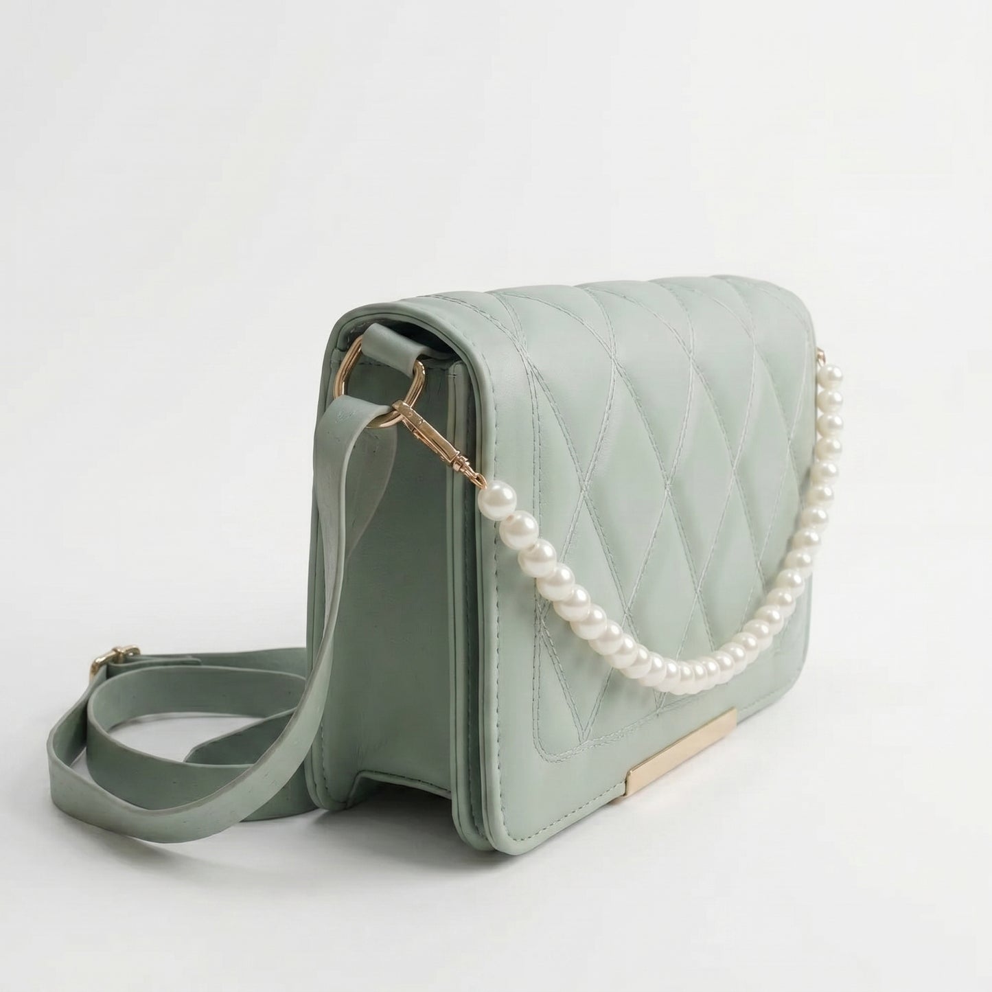 Elegant Pearl Chain Crossbody Handbag