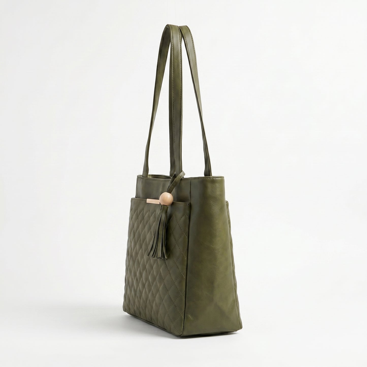Olive Grace Quilted Tote Bag