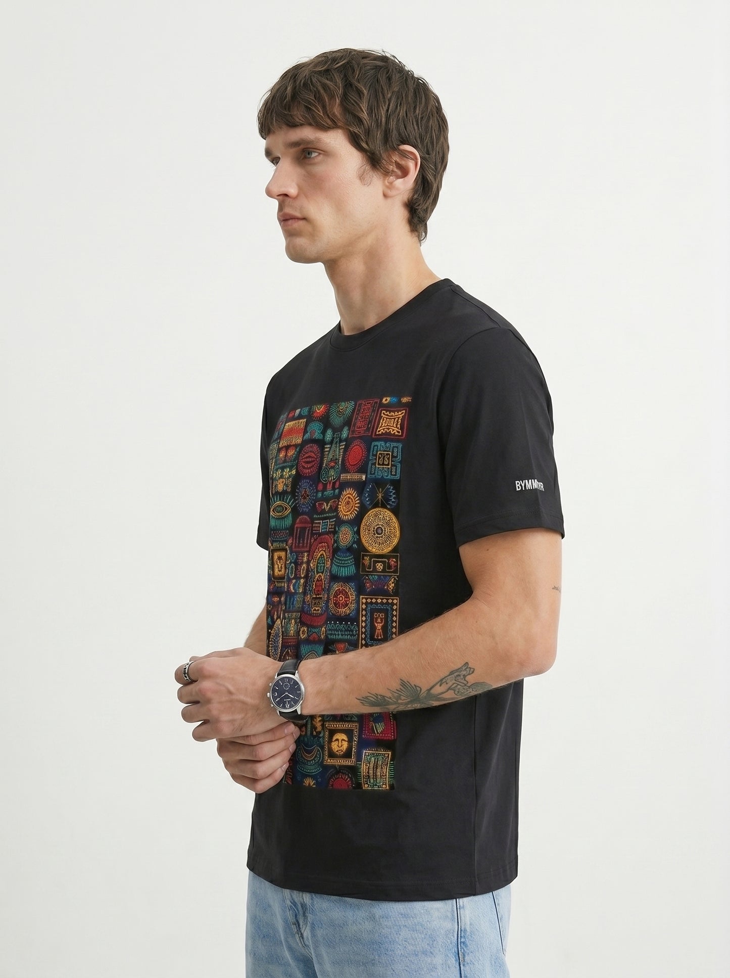 Unisex Standard Crew Aztec-inspired geometric patterns T-Shirt