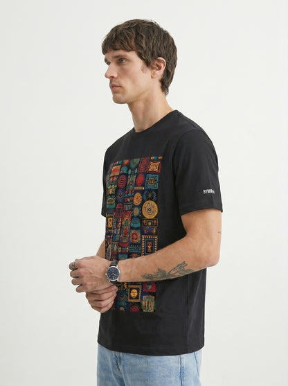 Unisex Standard Crew Aztec-inspired geometric patterns T-Shirt