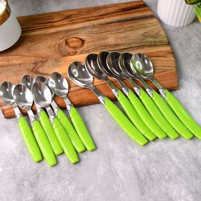 Premium 24-Piece Fancy Cutlery Set with Holder – Stainless Steel Forks and Spoons with Comfortable Handles for Dining, Kitchen, and Everyday Use