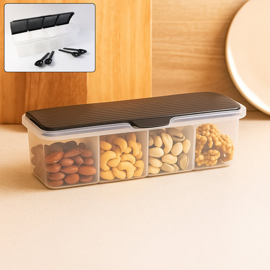 Kitchen Multipurpose Air-tight 4 Sections Storage Containers  Masala Box (1 Set)