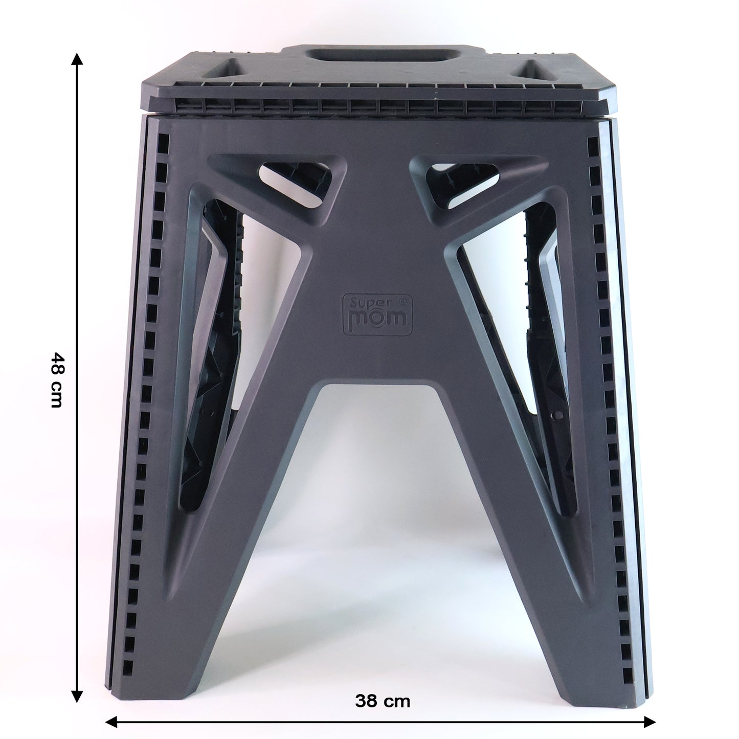 Supermom Comfort Multi-Purpose Folding Stool – Heavy Duty Portable Plastic Stool for Home, Office, Kitchen &amp; Outdoor Use (18 Inch)