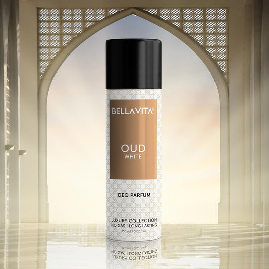 Bellavita Oud White Deo Perfume Body Spray For Men  Women 150 Ml