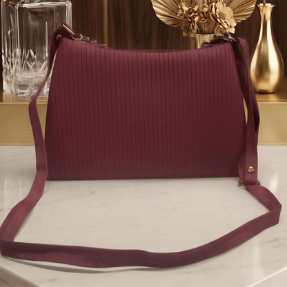Velvet Wine Elegance Shoulder Bag